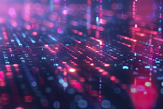 Deep-Learning-Modell zur Verarbeitung natürlicher Sprache, im Neon-Ton-Stil mit digitaler Grafiktechnologie